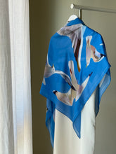 Load image into Gallery viewer, "SEAGULLS" scarf, 120x120 cm, 80% modal x 20% silk
