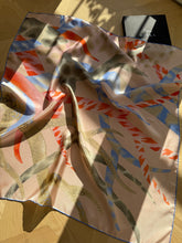 Load image into Gallery viewer, &quot;TREE OF LIFE&quot; scarf in silk, hand rolled + 1 color
