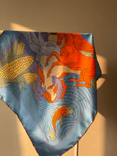 Load image into Gallery viewer, “ETERNAL SUMMER” scarf, 90x90 cm, 100% twill silk
