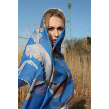 Load image into Gallery viewer, “SEAGULLS” SCARF in cotton/silk
