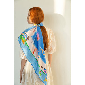 "THE POOL" SCARF in silk + 1 color
