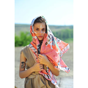 “SAVANNAH” SCARF in cotton/silk + 1 color