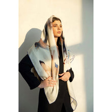 Load image into Gallery viewer, &quot;SEAGULLS&quot; scarf in wool/silk
