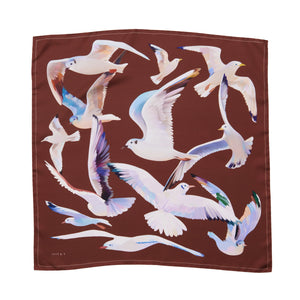 "SEAGULLS" scarf in silk + 4 colors